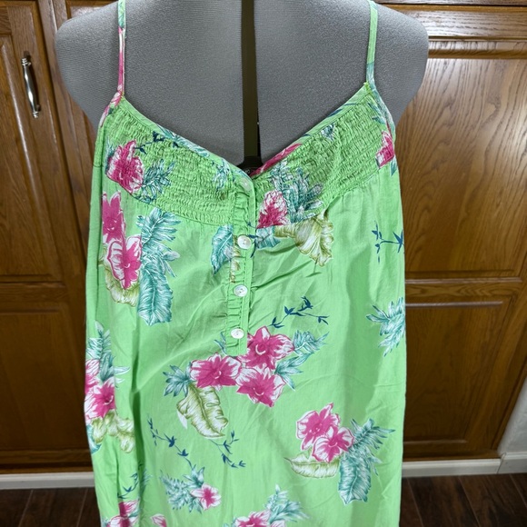 Soft Surroundings Floral Maxi Dress | Green | Button Front | Women’s Tall L - Picture 3 of 8